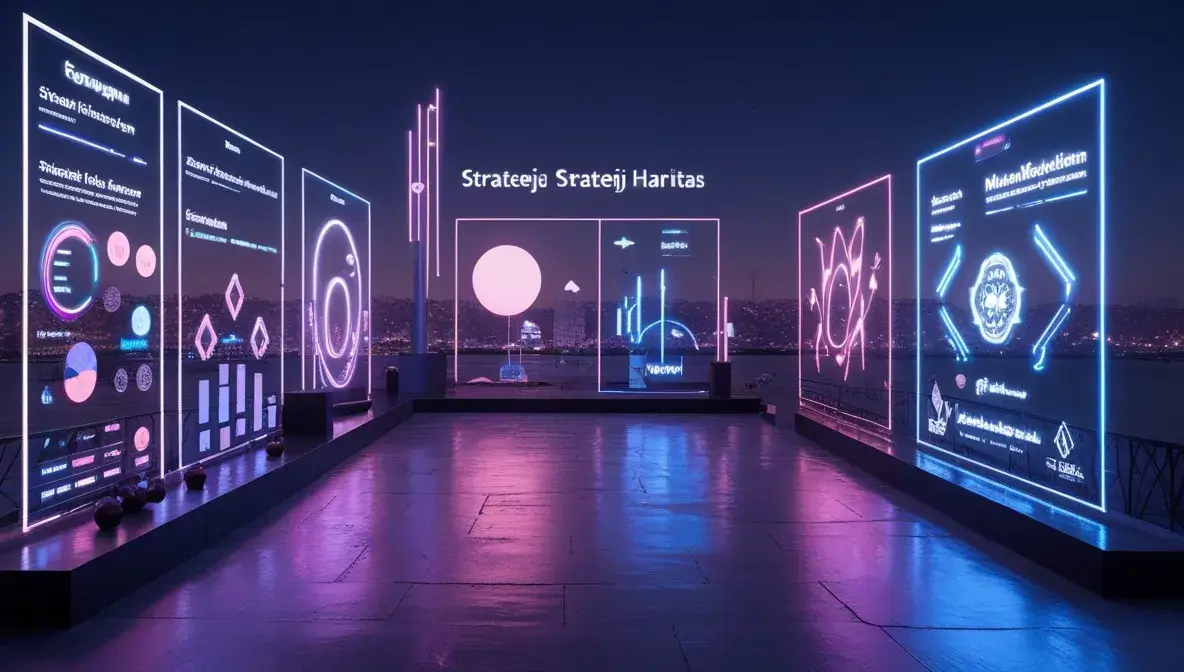 Strateji haritası ve kaynak yönetim paneli görseli