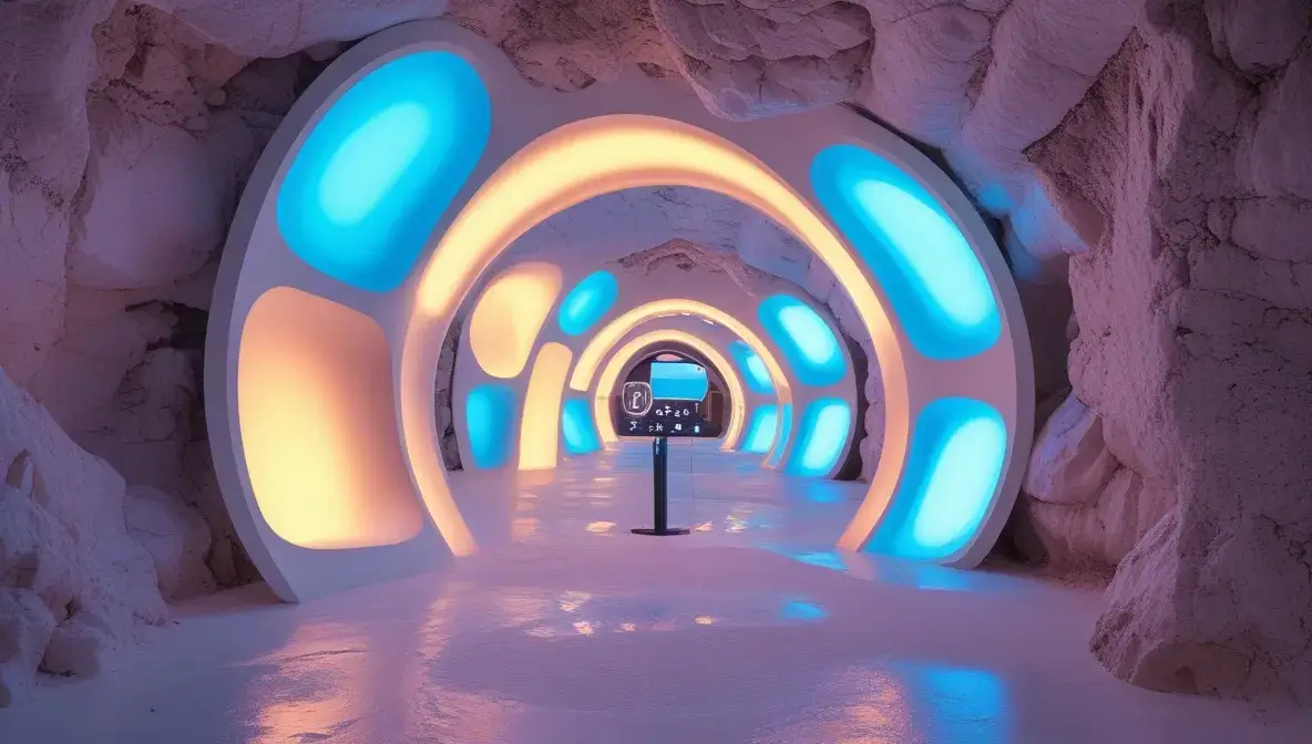 Canlı keşif akış kartları ve neon vurgulu arayüz