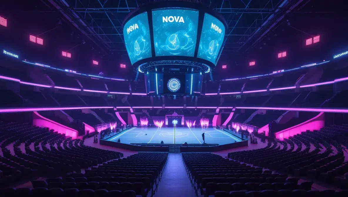 Nova Arena neon arenada takım karşılaşması